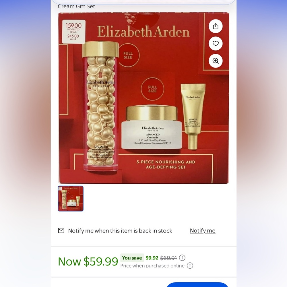 Elizabeth Arden Advanced Ceramide 3-Piece Set - Red & Gold